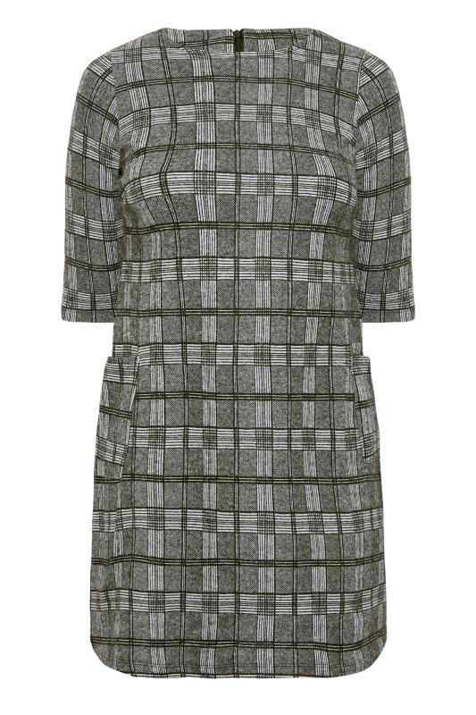 Plus Size Grey Check Print Soft Touch Tunic Dress | Yours Clothing 6