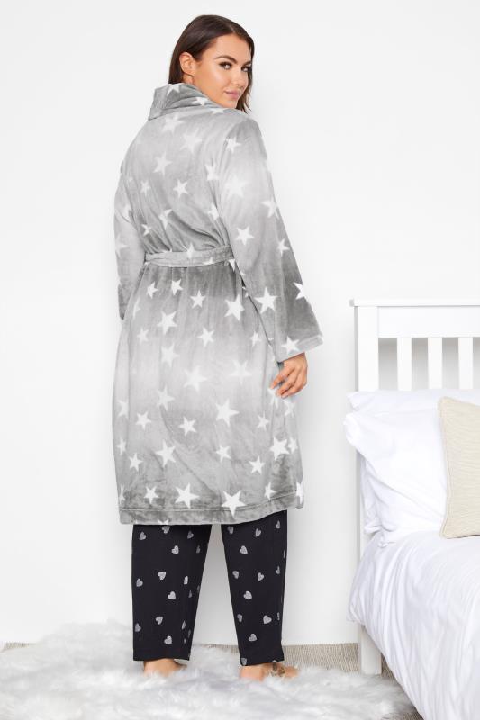Curve Grey Ombre Star Print Dressing Gown 3