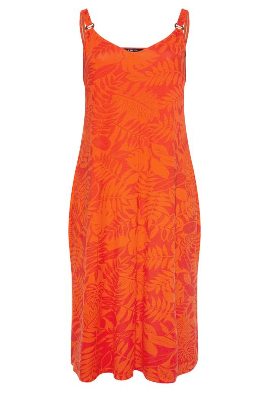 YOURS Plus Size Orange Tropical Print Beach Dress | Yours Clothing 6