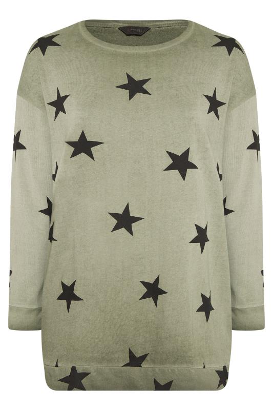 Curve Green Star Print Sweatshirt 5