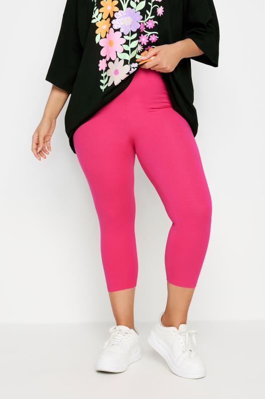 Plus Size  YOURS Curve Pink Cropped Leggings