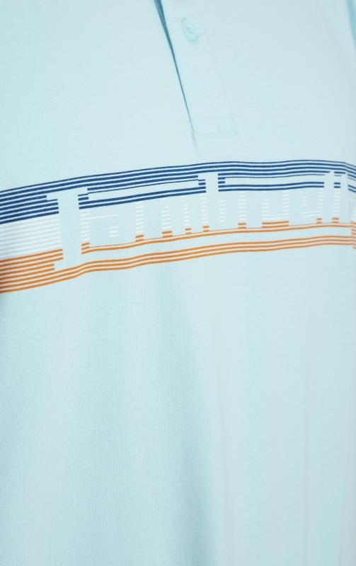 LAMBRETTA Big & Tall Blue Stripe Logo Polo Shirt 2