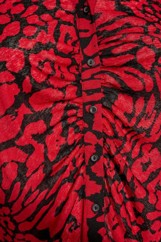 YOURS LONDON Curve Red Animal Print Ruched Front Blouse_S.jpg