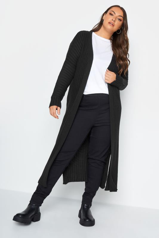 Plus Size Black Maxi Cardigan | Yours Clothing 1