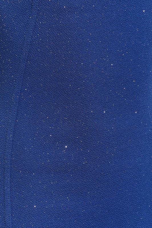 LTS Tall Women's Blue Glitter Sleeveless Notch Neck Midi Dress | Long Tall Sally 5