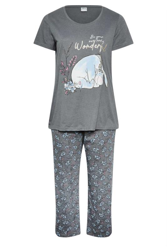 DISNEY Plus Size Grey Eeyore Print Wide Leg Pyjama Set | Yours Clothing 5