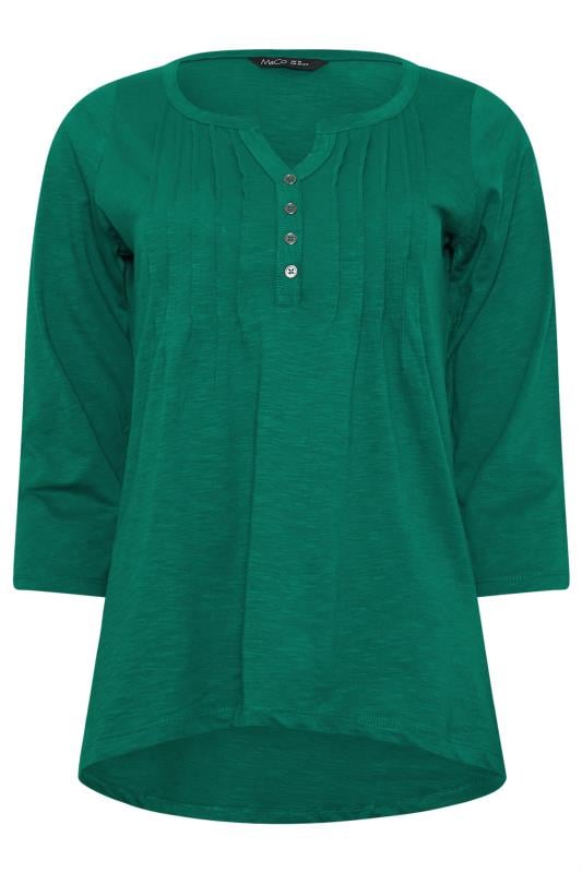 M&Co Green Cotton Henley T-Shirt | M&Co 5