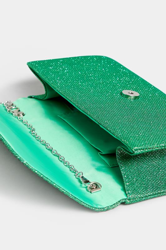 Green Diamante Clutch Bag | Yours Clothing 5