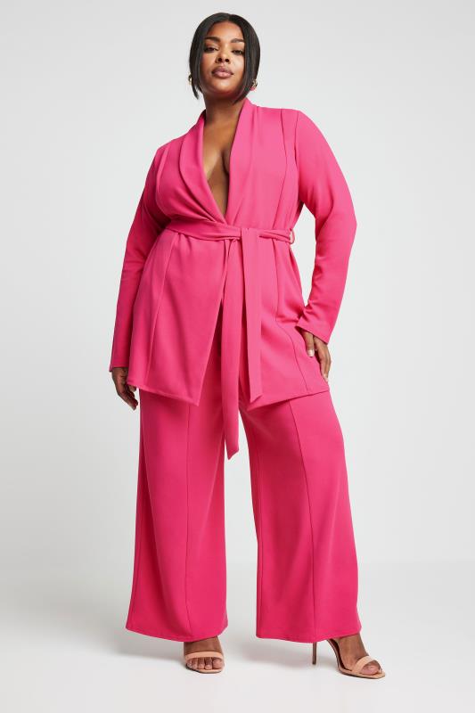 LIMITED COLLECTION Plus Size Hot Pink Blazer | Yours Clothing 5