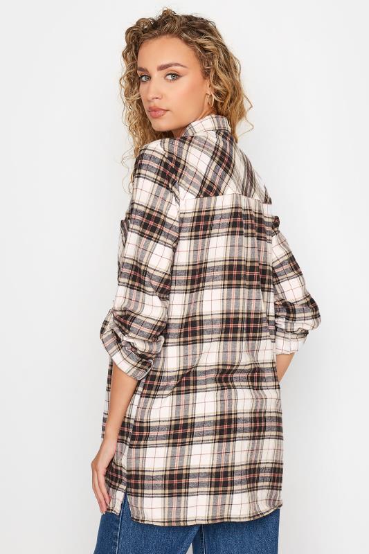 LTS Tall Beige Brown Checked Shirt 3