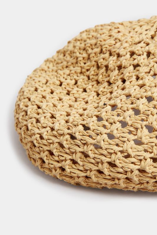 Beige Brown Straw Beret | Yours Clothing 3