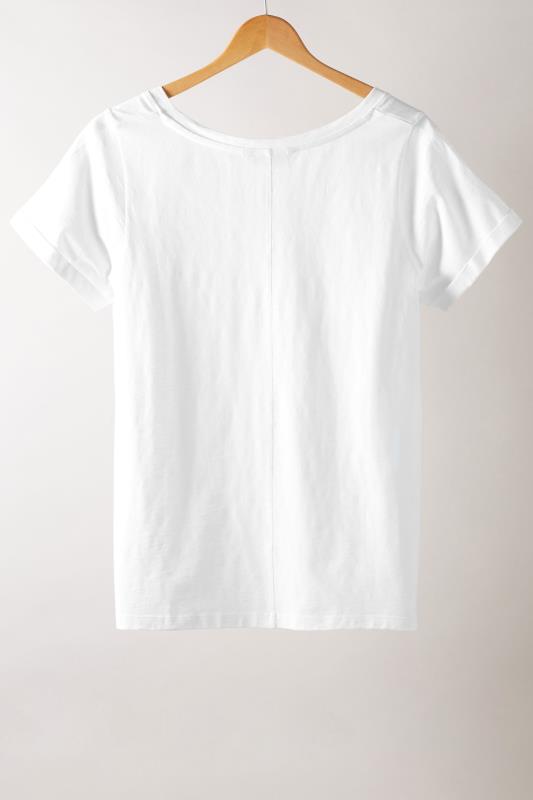 EVANS Plus Size White Pure Cotton T-Shirt | Yours Curve 6