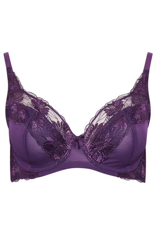 M&Co 2 PACK Purple & Black Floral Lace Trim Bra | M&Co 14