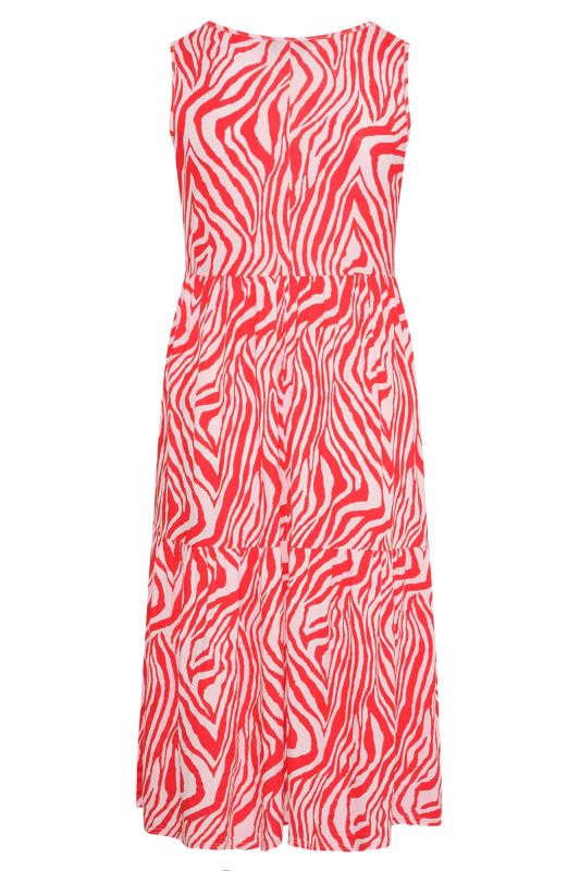 Curve Pink Zebra Print Sleeveless Midaxi Dress 7