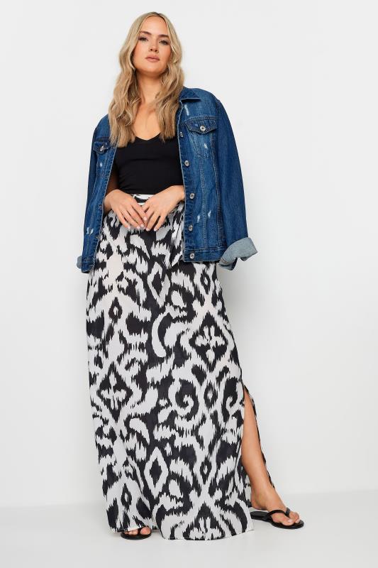 LTS Tall Women's Black Abstract Print Maxi Skirt | Long Tall Sally  1