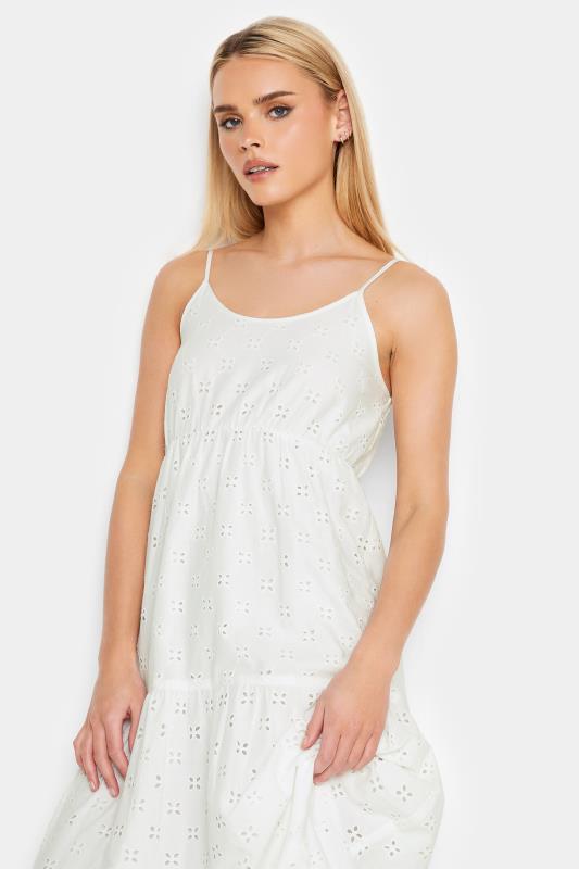 Petite White Broderie Strap Maxi Dress | PixieGirl 4
