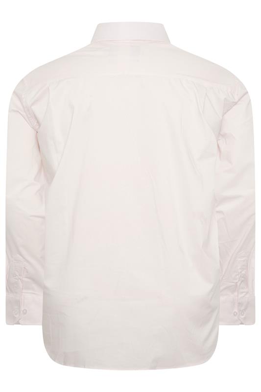 D555 Big & Tall Pink Long Sleeve Non Iron Stretch Shirt | BadRhino 4