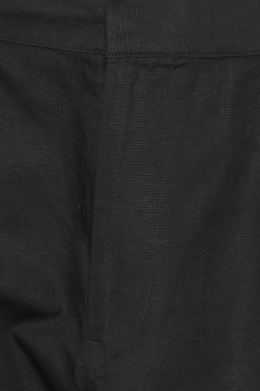 BadRhino Big & Tall Black Cotton Linen Mix Shorts | BadRhino 7