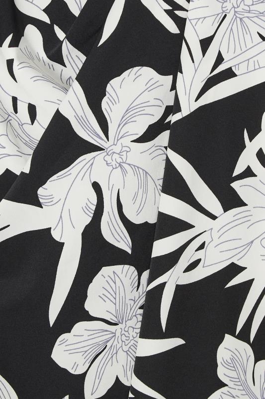 LTS Tall Women's Black Floral Print Shirt Wrap Dress | Long Tall Sally 5
