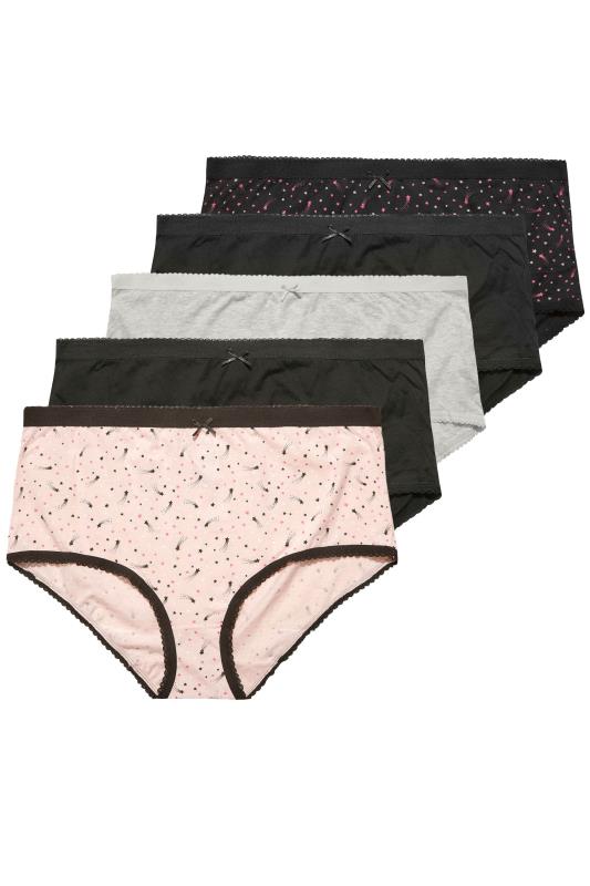 5 PACK Curve Black Shooting Star High Waisted Full Briefs 2