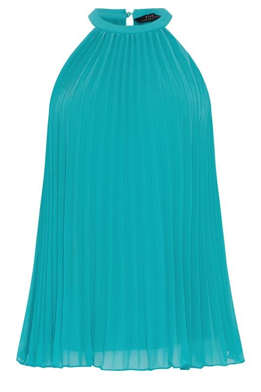 STAR Turquoise Blue Pleated Halterneck Top | StarByJM 5