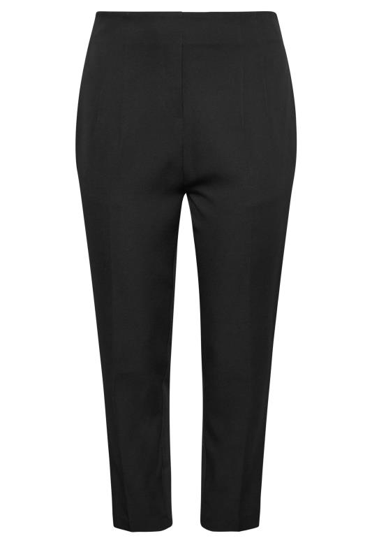 YOURS Plus Size Black Darted Waist Tapered Trousers | Yours Clothing 6