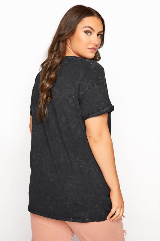Curve Black 'Glamour' Slogan Print Embroidered Top 3
