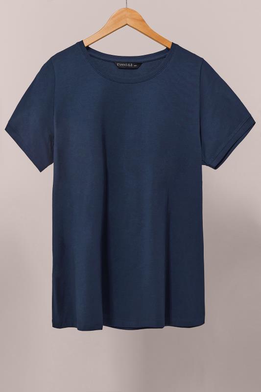 EVANS Plus Size Navy Blue Essential T-Shirt | Evans 6