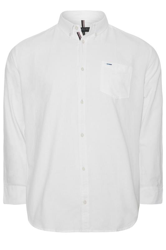 BadRhino Big & Tall White Essential Long Sleeve Oxford Shirt 3