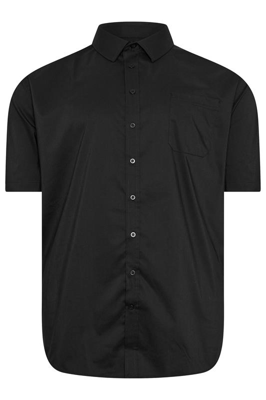 D555 Big & Tall Black Short Sleeve Non Iron Stretch Shirt | BadRhino 2