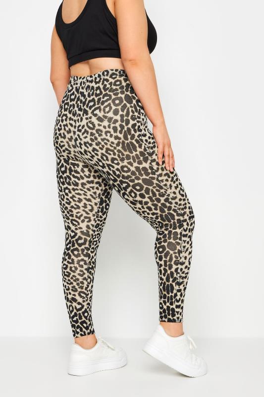 YOURS Plus Size Brown Leopard Print Leggings | Yours Clothing 3