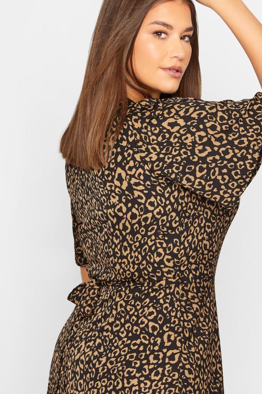 LTS Tall Women's Black Leopard Print Midaxi Wrap Dress | Long Tall Sally 4