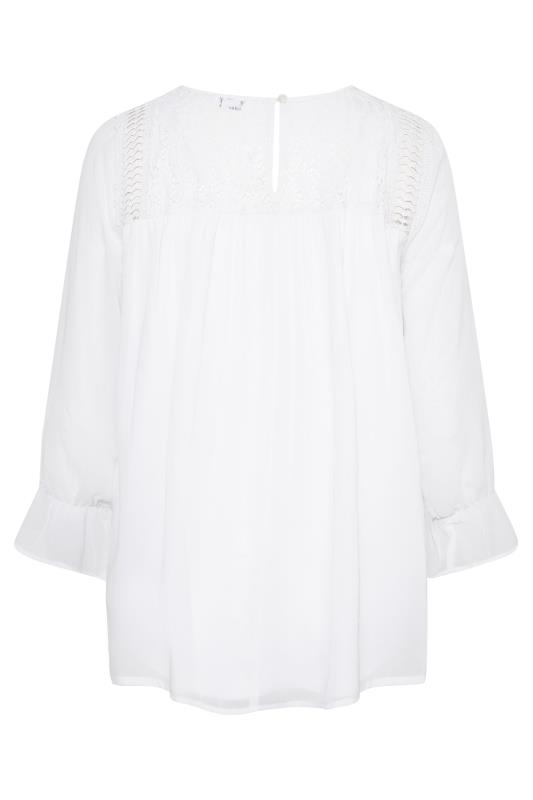 YOURS LONDON Plus Size White Lace Blouse | Yours Clothing 7