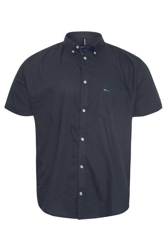 BadRhino Big & Tall Navy Blue Essential Short Sleeve Oxford Shirt_X.jpg