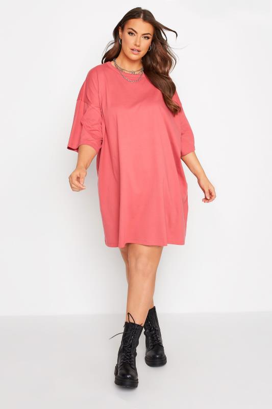 Plus-Size Womens Rose Pink Oversized Tunic T-Shirt | Yours Clothing 4