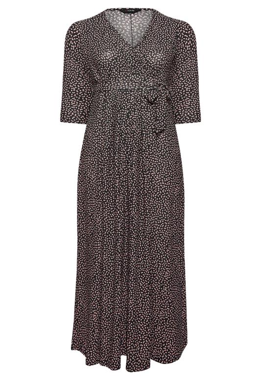 Plus Size Black Leaf Print V-Neck Maxi Dress | Yours Clothing 6