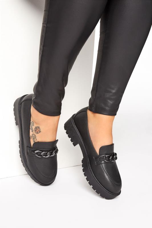 LIMITED COLLECTION Black Chunky Loafers In Extra Wide Fit_M.jpg