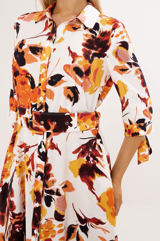 STAR Orange Abstract Print Shirt Dress | StarByJM 4