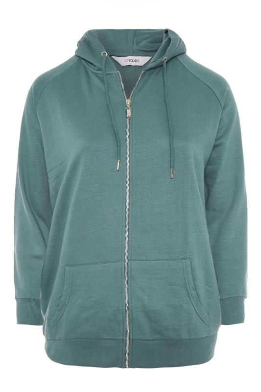 Plus Size Sage Green Zip Through Hoodie | Yours Clothing 6