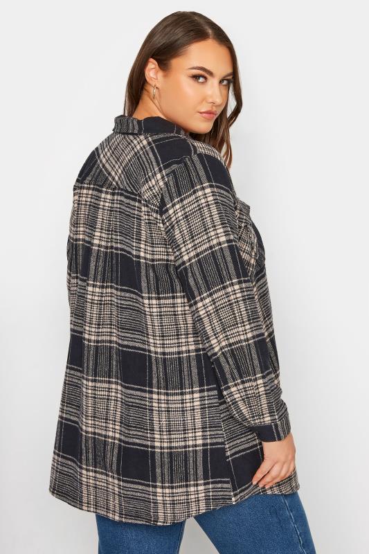 LIMITED COLLECTION Plus Size Black & Brown Checked Shacket | Yours Clothing 3