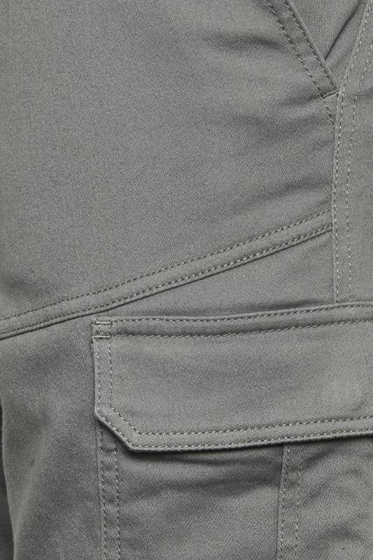 BadRhino Big & Tall Grey Elasticated Waist Cargo Shorts | BadRhino 3