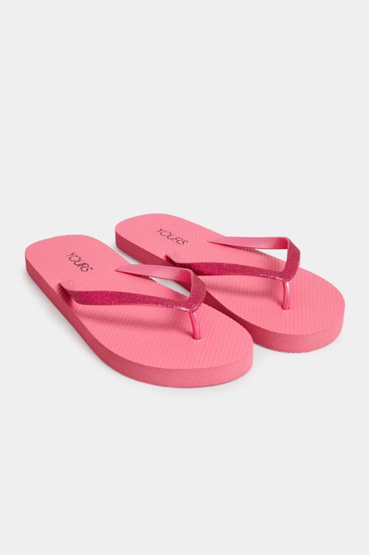 Pink Flip Flops In Extra Wide EEE Fit | Yours Clothing 2