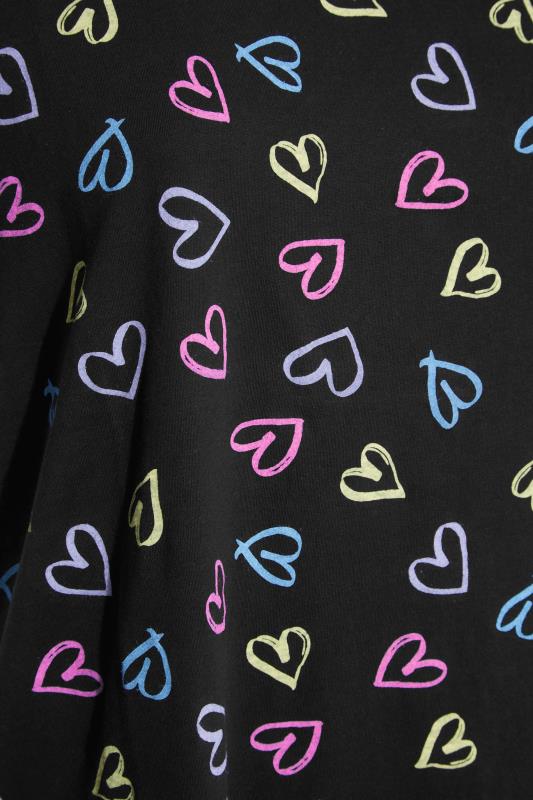 Curve Black & Pink Heart Print Nightdress 4