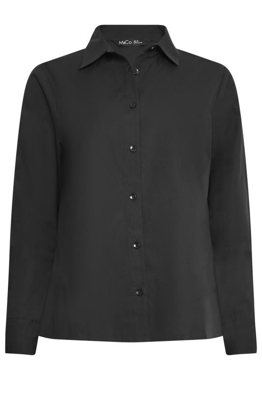 M&Co Black Fitted Cotton Poplin Shirt | M&Co 6