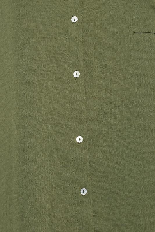 Yours Plus Size Khaki Green Cuffed Sleeve Shirt | Yours Closing 5