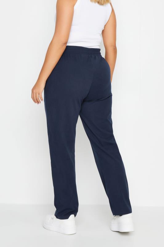 YOURS Plus Size Navy Blue Straight Leg Joggers | Yours Clothing 3