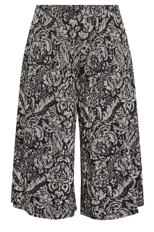 YOURS Curve Black Paisley Print Culottes | Yours Clothing 5