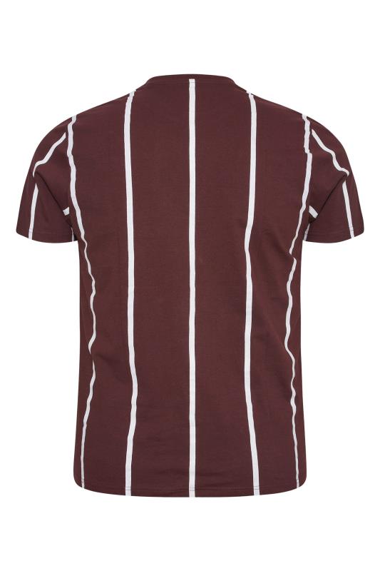 BadRhino Big & Tall Burgundy Red Stripe Baseball T-Shirt | BadRhino 4