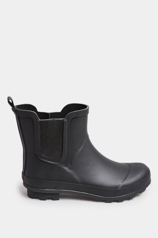 Black Chelsea Wellies In Wide E Fit | Yours Clothing