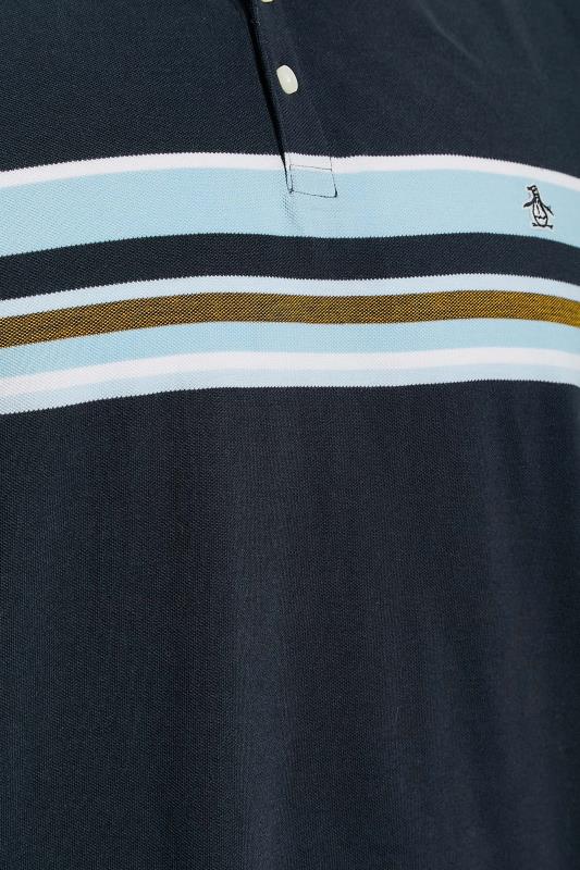 PENGUIN MUNSINGWEAR Big & Tall Navy Blue Stripe Polo Shirt | BadRhino 4